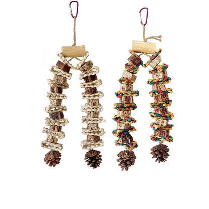 Wellensittich Spielzeug, Naturmaterialien für Vögel, Kau- und Spielzeug für Wellensittiche, mittelgroße bis große Vögel (1 Stück)