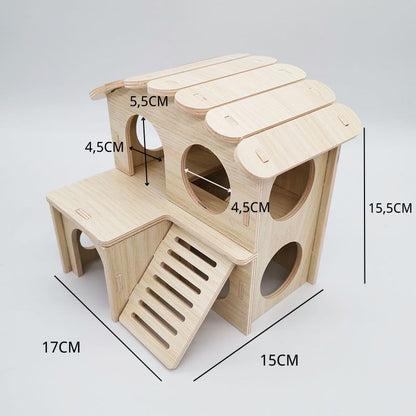 Hamster Spielzeug, Holz Hamsterhaus, Interaktive Spielzeuge für Hamster, Sicherheitsmaterial