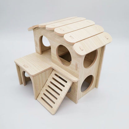 Hamster Spielzeug, Holz Hamsterhaus, Interaktive Spielzeuge für Hamster, Sicherheitsmaterial