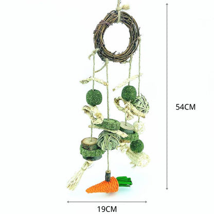 Spielzeug für Wellensittiche, Handgemachtes Vögel Spielzeug mit Naturmaterialien, Faszinierendes Dekorativem Design