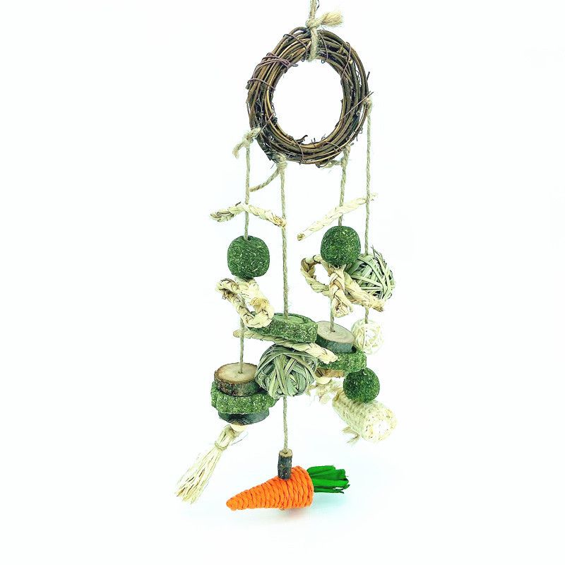 Spielzeug für Wellensittiche, Handgemachtes Vögel Spielzeug mit Naturmaterialien, Faszinierendes Dekorativem Design