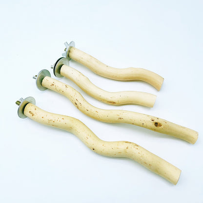 Vogelspielzeug für Wellensittiche, Vogelkäfig-Stehstange, natürliche Holz, Verschiedene Längen, Krallenpflege & Entspannen