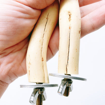 Vogelspielzeug für Wellensittiche, Vogelkäfig-Stehstange, natürliche Holz, Verschiedene Längen, Krallenpflege & Entspannen