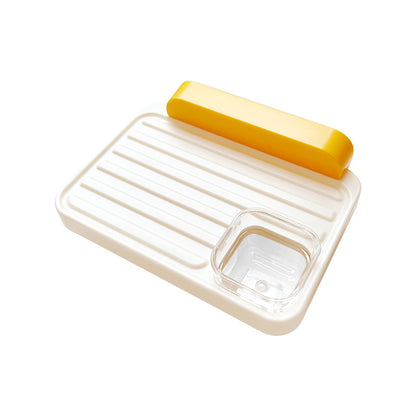 Wellensittich Spielzeug, weißer Aufhängeplattform, Hochwertiges Vogelspielzeug mit Transparente Futterbox, Leicht zu reinigen