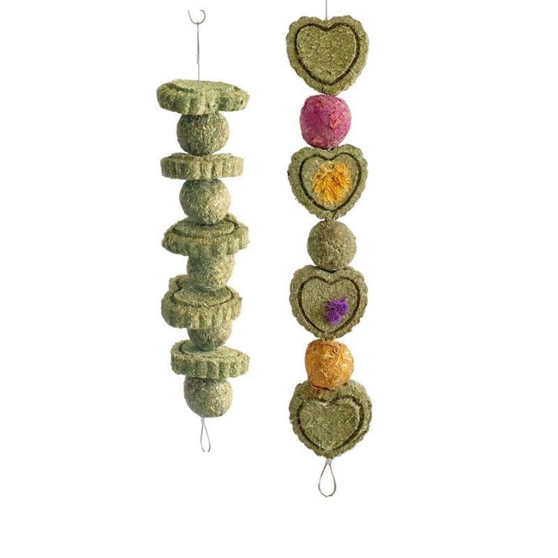 Kaninchen Spielzeug, sicheres und leckeres Gras Kuchen, Natürliches Kauvergnügen für Hamster Meerschweinchen Rennmäuse Zahnpflege (1 Stück)