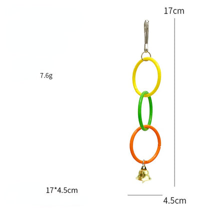 Spielzeug Wellensittiche, Bunte Ringäng mit Kletterfunktion, Kauspielzeug für Vogel, Zufällige Farben