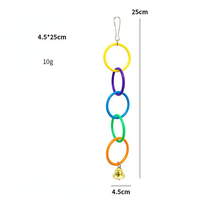 Spielzeug Wellensittiche, Bunte Ringäng mit Kletterfunktion, Kauspielzeug für Vogel, Zufällige Farben