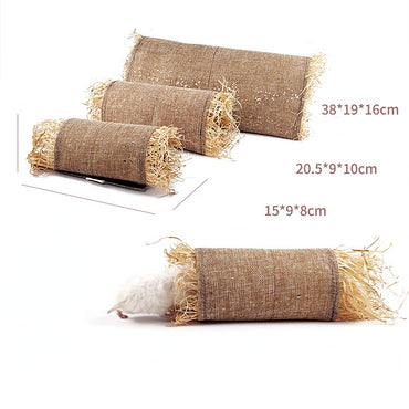 Hasen Spielzeuge, Tunnelspielzeug, Baumwolle, Leinen und Naturheu, Vielseitig nutzbar als Spielzeug und Schlafplatz