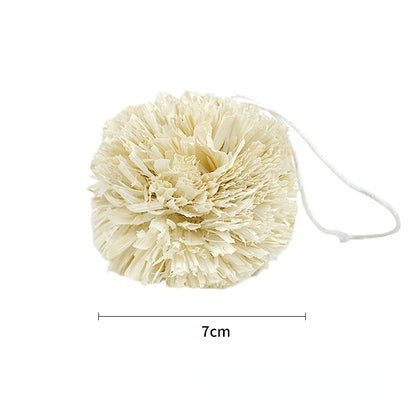 Kaninchen Spielzeug, 7cm Ball aus Maisblättern, Hängende Beißballspielzeuge, für Meerschweinchen Chinchilla (2 Stücke)