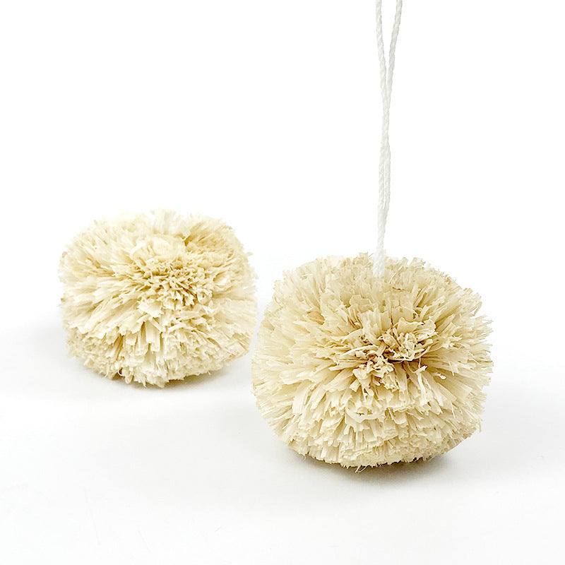 Kaninchen Spielzeug, 7cm Ball aus Maisblättern, Hängende Beißballspielzeuge, für Meerschweinchen Chinchilla (2 Stücke)