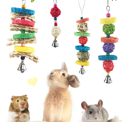 Wellensittich Spielzeug, Bunte Kauspielzeug aus Natürlichen Pflanze, Dekorative Vogelspielzeuge für Käfige, Reich an Stilen