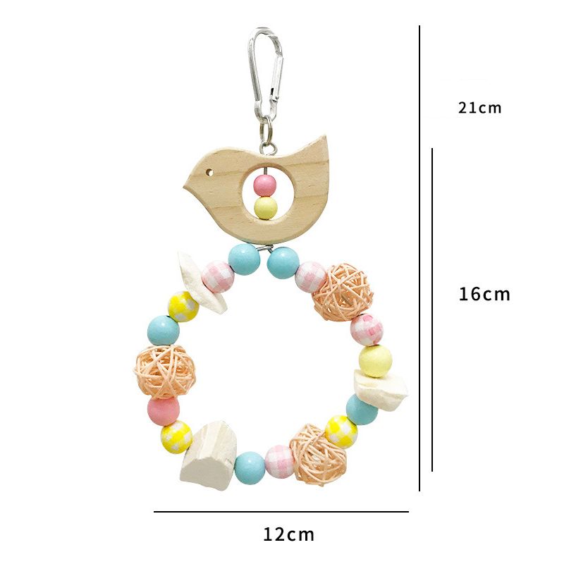 Wellensittich Spielzeug, Bunte Blumenring Hängeschaukel für Vögel, Sicheres und Ungiftiges, Mehrere Designs Auswählbar