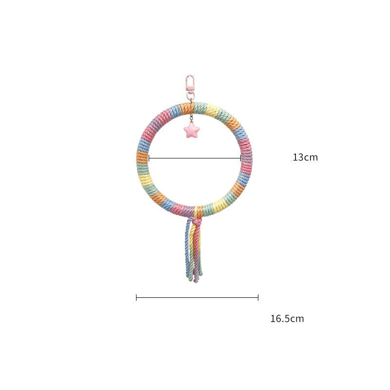 Wellensittiche Spielzeug, Bunte Kreis Schaukel, Baumwollseil Kletterring, Ideal zum Spielen und Trainieren für Kleine und Mittelgroße Vögel