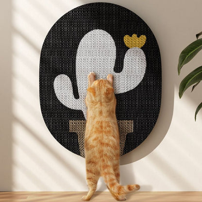 Kratzbrett für Katzen, Kaktus-Design, Wandmontage möglich, Wellpappe, langlebig & sauber, Schwarz oder Weiß