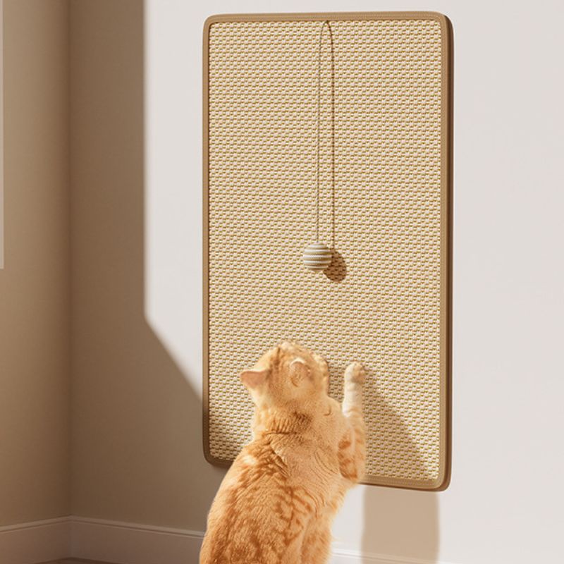 Kratzmatte, Sisal Katzen Kratzteppich, Schutz für Sofa vor Kratzern, Katzenkratzbrett mit Klettverschluss