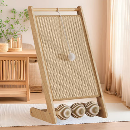 Katze Kratzpappe, Langlebiger Katzenkratzbaum aus Sisal, Platzsparendes Design für kleine Räume und Indoor Katzen