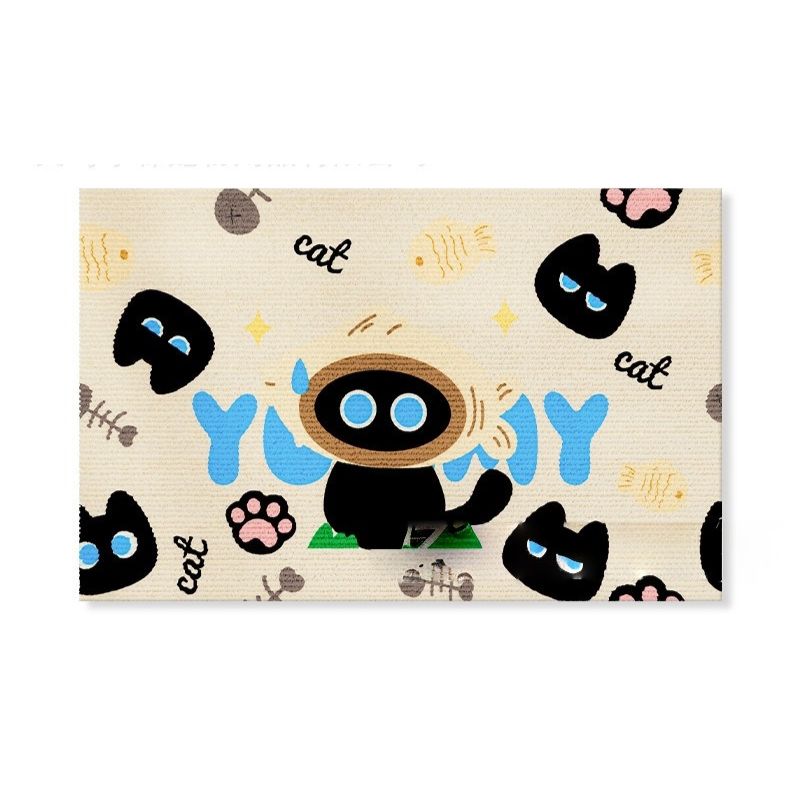 Kratzwand Katze, Kratzbrett für Schützt  Sofa, Cartoon-Design, Selbstklebend Kratzmatte Katze, 80cmx50cm