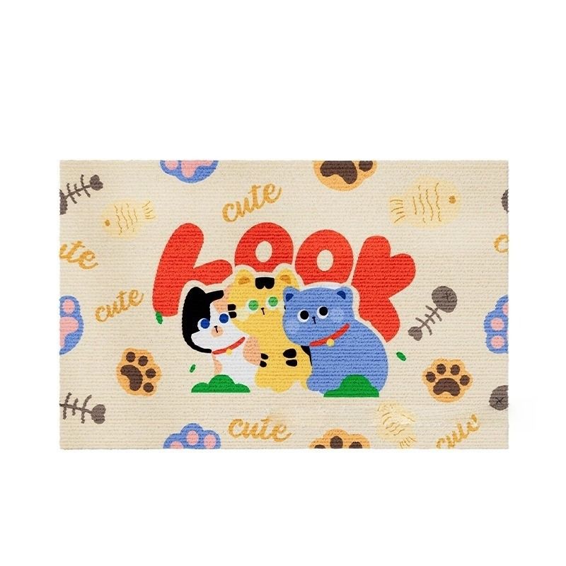 Kratzwand Katze, Kratzbrett für Schützt  Sofa, Cartoon-Design, Selbstklebend Kratzmatte Katze, 80cmx50cm