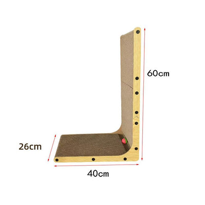 Kratzecken Latzen, L-förmige Katzenkratzbrett, platzsparend im Eckbereich, ideales Kratzmöbel für Katzen