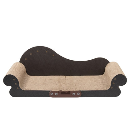 Kratzpappe Katze, kratzbrett mit geschwungener Form, Sofa-Design Kratzspielzeug für Katzen, Schwarz