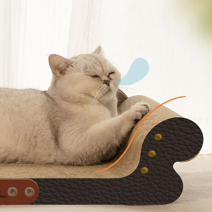 Kratzpappe Katze, kratzbrett mit geschwungener Form, Sofa-Design Kratzspielzeug für Katzen, Schwarz