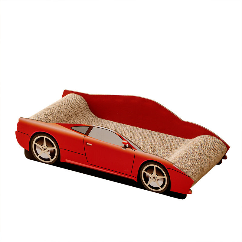 Katzen Kratzbrett Pappe, Rennwagen-Design Katzenkratzbrett aus Wellpappe, langlebig für Katzen zum Kratzen und Spielen