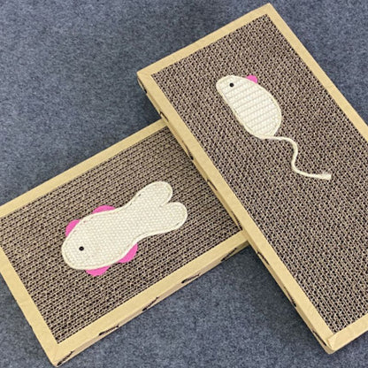 Kratzpappe für Katzen, Katzen Spielzeug aus Sisal, Katzen Kratzbrett mit süßem Design, 43cmx21cmx2cm