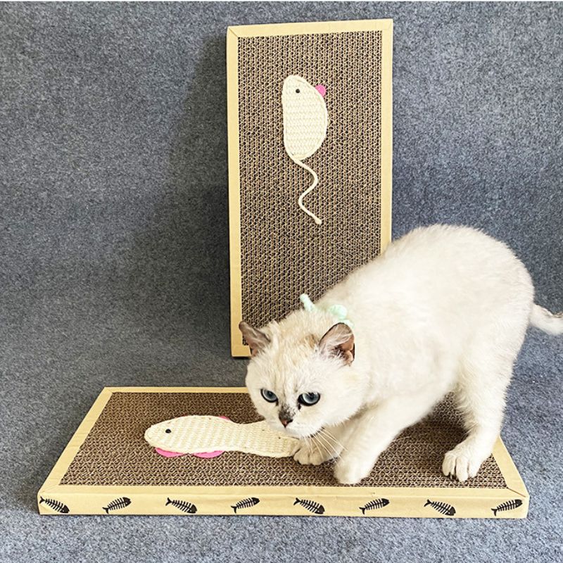 Kratzpappe für Katzen, Katzen Spielzeug aus Sisal, Katzen Kratzbrett mit süßem Design, 43cmx21cmx2cm
