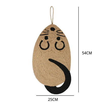 Kratzbrett Wand, Kratzmatte für Katzen aus Sisal, Zwei Designs zur Auswahl: Maus und Katze, Katzenkratzschutz für Sofa Teppich