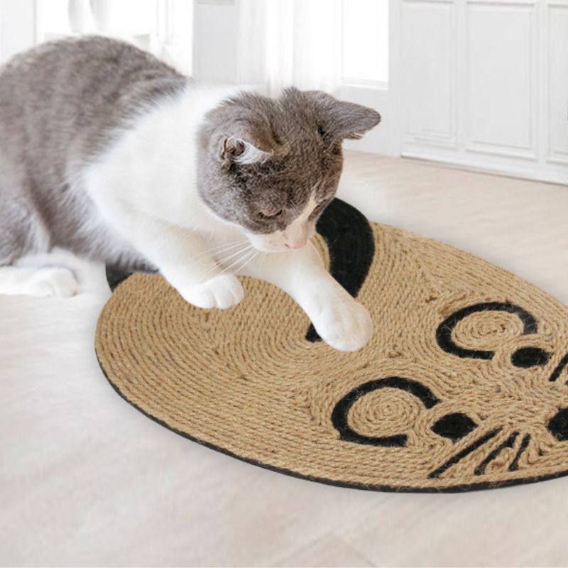 Kratzbrett Wand, Kratzmatte für Katzen aus Sisal, Zwei Designs zur Auswahl: Maus und Katze, Katzenkratzschutz für Sofa Teppich
