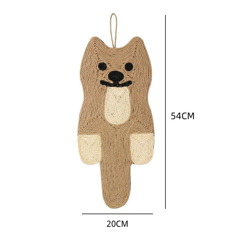 Kratzbrett Wand, Kratzmatte für Katzen aus Sisal, Zwei Designs zur Auswahl: Maus und Katze, Katzenkratzschutz für Sofa Teppich