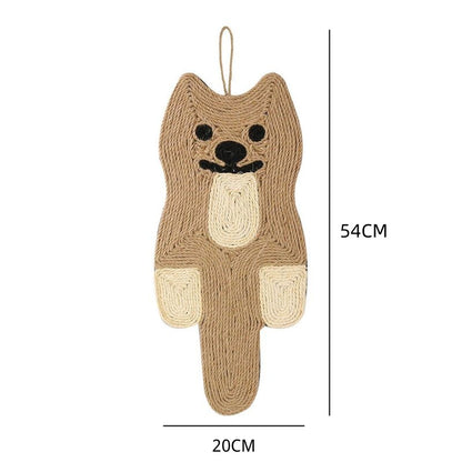 Kratzbrett Wand, Kratzmatte für Katzen aus Sisal, Zwei Designs zur Auswahl: Maus und Katze, Katzenkratzschutz für Sofa Teppich