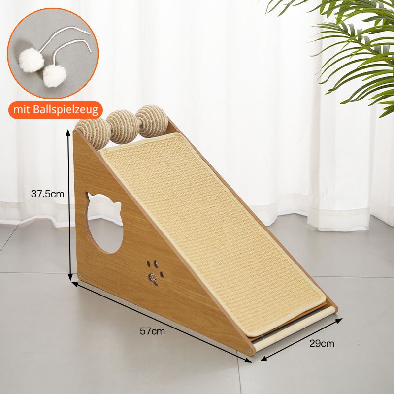 Katze Kratzbrett, Dreieckiges Katzenkratzbrett aus Sisal, Langlebiges bietendes Kratzspielzeug für Katzen, 57 x 29 x 37,5 cm