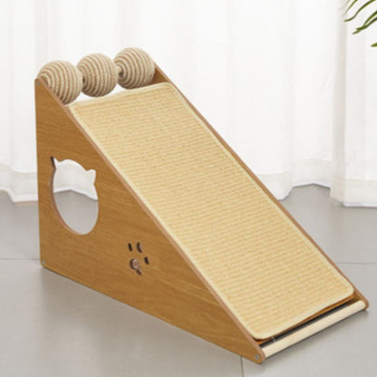 Katze Kratzbrett, Dreieckiges Katzenkratzbrett aus Sisal, Langlebiges bietendes Kratzspielzeug für Katzen, 57 x 29 x 37,5 cm