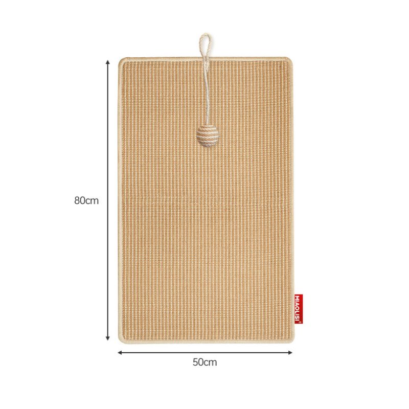 Kratzteppich Katze, Katzenkratzteppich aus Jute, atmungsaktiv und kühl, mit Sisalball-Anhänger für zusätzlichen Spaß