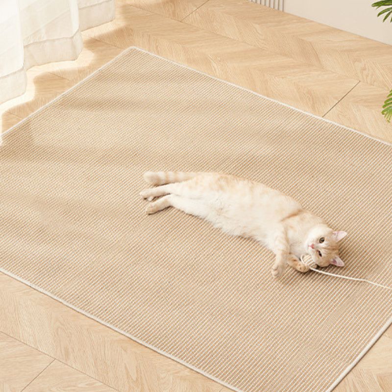 Kratzteppich Katze, Katzenkratzteppich aus Jute, atmungsaktiv und kühl, mit Sisalball-Anhänger für zusätzlichen Spaß