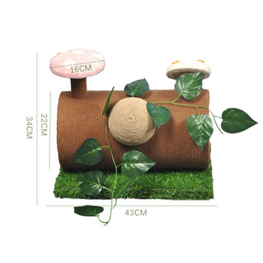 Katzenhöhle, Kratzbrett für Katzen, Tunnel Katze Kratzbrett, lustigem Baumstamm-Design, Für kleine Katzen, Tunnel Durchmesser 22 cm