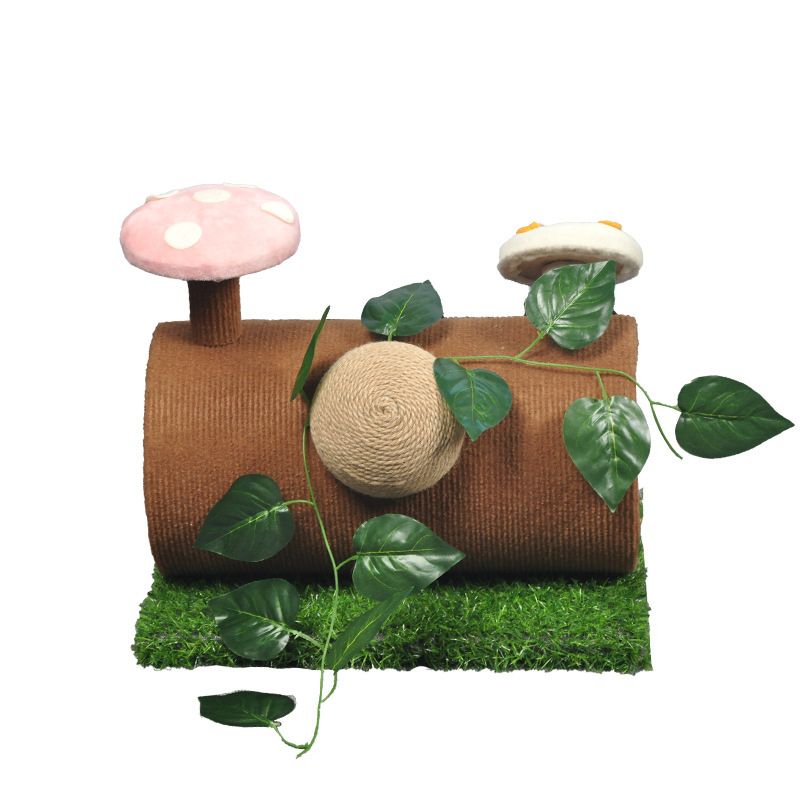 Katzenhöhle, Kratzbrett für Katzen, Tunnel Katze Kratzbrett, lustigem Baumstamm-Design, Für kleine Katzen, Tunnel Durchmesser 22 cm