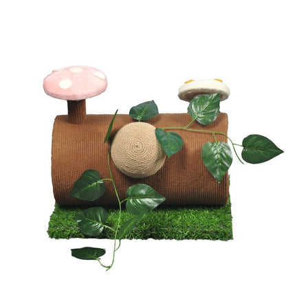 Katzenhöhle, Kratzbrett für Katzen, Tunnel Katze Kratzbrett, lustigem Baumstamm-Design, Für kleine Katzen, Tunnel Durchmesser 22 cm