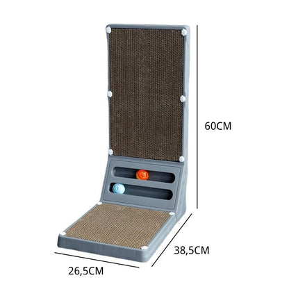 Kratzbrett Katze, Katzen Kratz Ecken mit Spielzeug und Interaktivität, L-förmige, Kratzbrett aus Wellpappe und Kunststoff