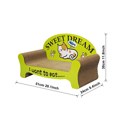 Kratzbrett für Katzen, Katze Sofa Kratzen, Grün Katzenkratzmöbel , große Fläche zum Kratzen und Entspannen