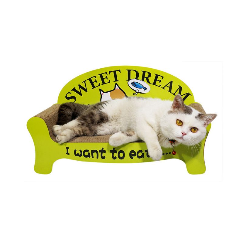 Kratzbrett für Katzen, Katze Sofa Kratzen, Grün Katzenkratzmöbel , große Fläche zum Kratzen und Entspannen