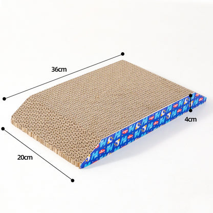 Kratzbrett für Katzen, Trapezwellpappe, Hilfreicher und langlebiger Kratzbaum für Ihre Katze, Kommt mit Katzenminzepulver