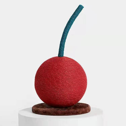 Katze Kratzbrett, Sisal-Katzenkratzbaum in Kirschform, 3D-Design, 57cm hoch, langlebig und sicher für Ihre Katze