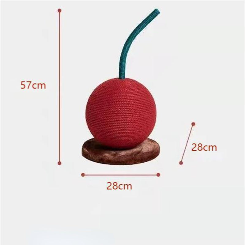 Katze Kratzbrett, Sisal-Katzenkratzbaum in Kirschform, 3D-Design, 57cm hoch, langlebig und sicher für Ihre Katze