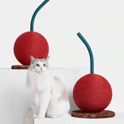 Katze Kratzbrett, Sisal-Katzenkratzbaum in Kirschform, 3D-Design, 57cm hoch, langlebig und sicher für Ihre Katze