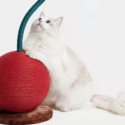 Katze Kratzbrett, Sisal-Katzenkratzbaum in Kirschform, 3D-Design, 57cm hoch, langlebig und sicher für Ihre Katze