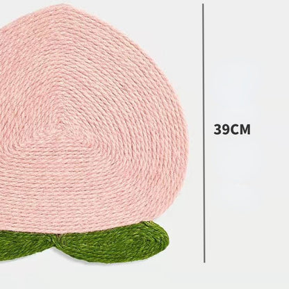 Kratzbrett für Katzen, Kratzbrett Wand, Pfirsichform, aus Sisal mit Absaugvorrichtung, Verschleißfest und kratzfest