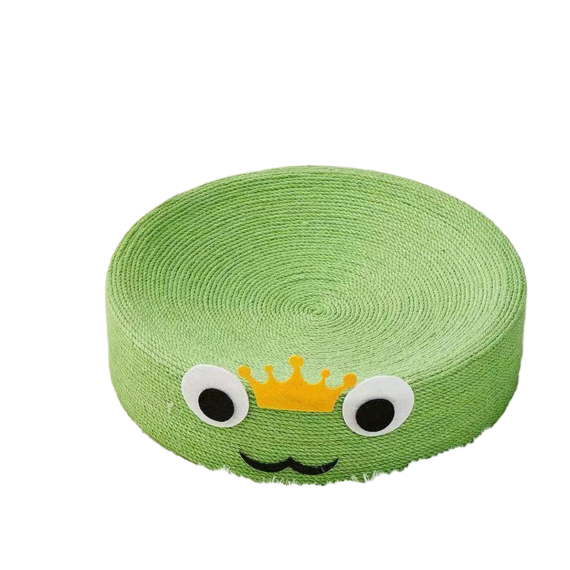 Kratzbrett Katzenform, runder Sisalmaterial Katzenkratzbett, niedliches Cartoon-Design, Frosch- und schwarze Katzenform