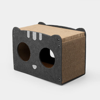 Kratzpappe für Katzen, Interaktives Katzenspielzeug, Karton-Squirrel Design, Standfestes Doppelstöckiges, 39 x 28 x 24cm